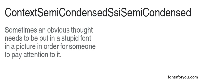 ContextSemiCondensedSsiSemiCondensed Font