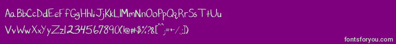 Printcess Font – Green Fonts on Purple Background