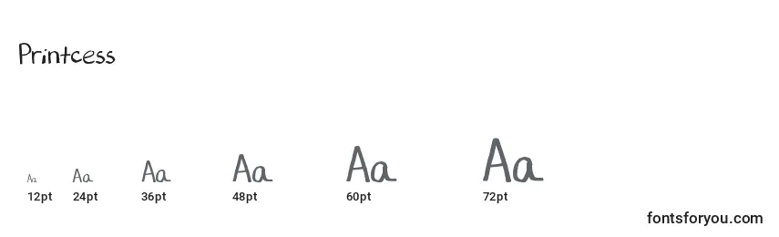 Größen der Schriftart Printcess