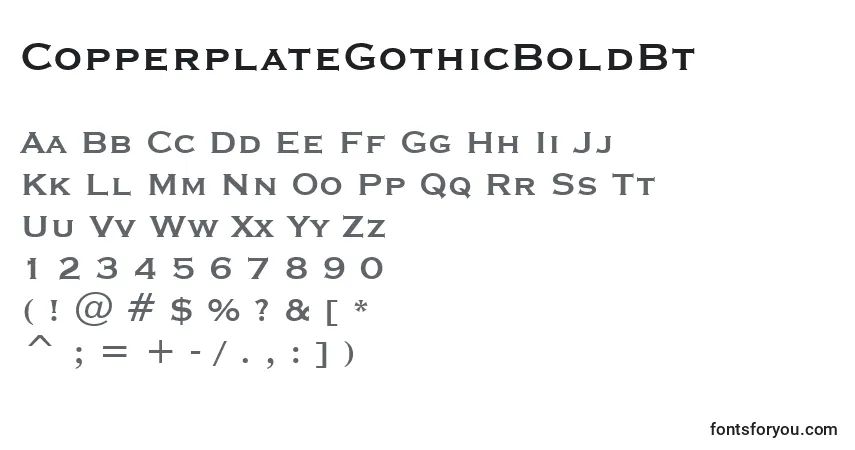 Шрифт CopperplateGothicBoldBt – алфавит, цифры, специальные символы