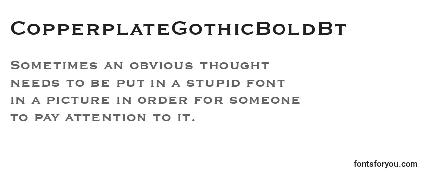 Review of the CopperplateGothicBoldBt Font