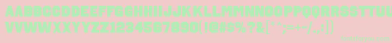 OctincollegeblRegular Font – Green Fonts on Pink Background