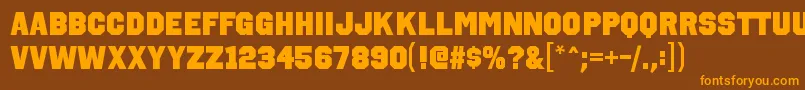 OctincollegeblRegular Font – Orange Fonts on Brown Background