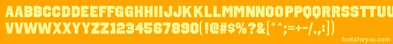 OctincollegeblRegular Font – Yellow Fonts on Orange Background