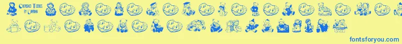 Police CherishedTeddies – polices bleues sur fond jaune