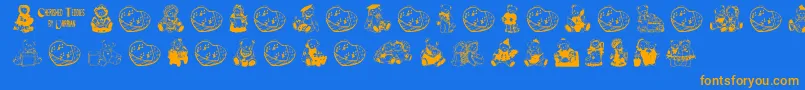 CherishedTeddies Font – Orange Fonts on Blue Background