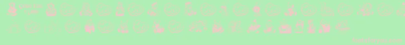 CherishedTeddies Font – Pink Fonts on Green Background