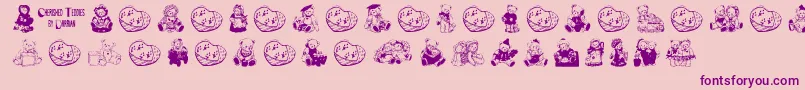 CherishedTeddies Font – Purple Fonts on Pink Background