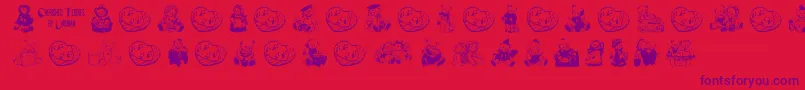 fuente CherishedTeddies – Fuentes Moradas Sobre Fondo Rojo