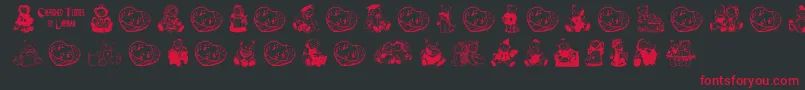 CherishedTeddies Font – Red Fonts on Black Background