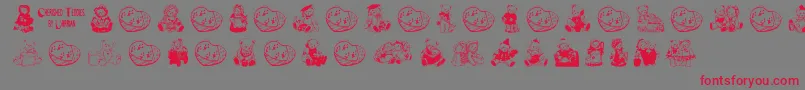 Подробнее о шрифте CherishedTeddies Шрифт CherishedTeddies – красные шрифты на сером фоне