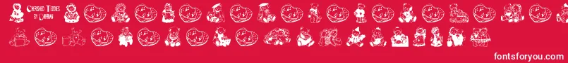 CherishedTeddies Font – White Fonts on Red Background