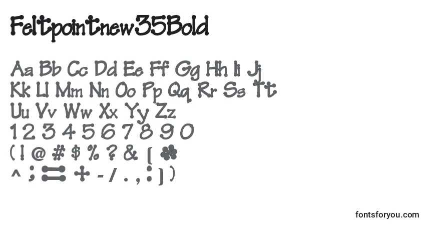 Schriftart Feltpointnew35Bold – Alphabet, Zahlen, spezielle Symbole