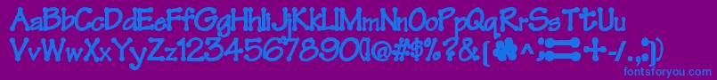 Feltpointnew35Bold-Schriftart – Blaue Schriften auf violettem Hintergrund