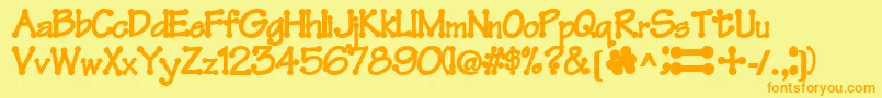 Feltpointnew35Bold Font – Orange Fonts on Yellow Background