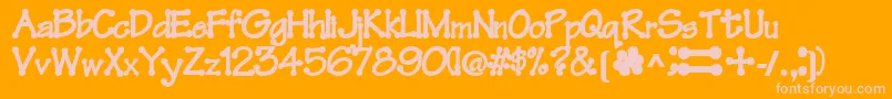 Feltpointnew35Bold Font – Pink Fonts on Orange Background