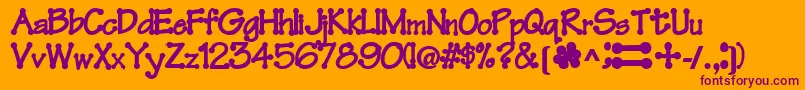 Feltpointnew35Bold Font – Purple Fonts on Orange Background