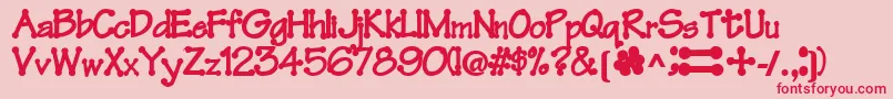 Feltpointnew35Bold Font – Red Fonts on Pink Background