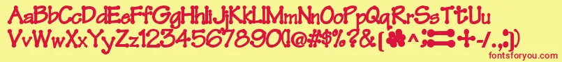 Feltpointnew35Bold Font – Red Fonts on Yellow Background