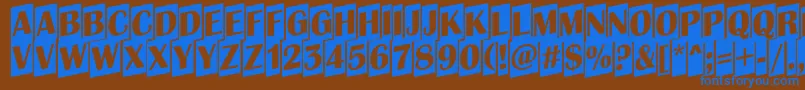 AAlbionictitulcmup Font – Blue Fonts on Brown Background
