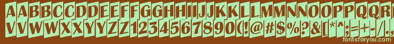 AAlbionictitulcmup Font – Green Fonts on Brown Background