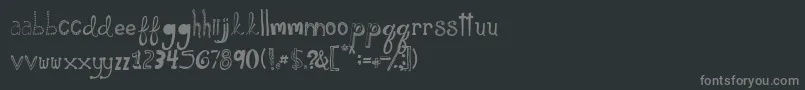 Fonte PleaseShowMeLoveDemo – fontes cinzas em um fundo preto