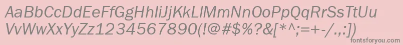フォントFranklingothbookettItalic – ピンクの背景に灰色の文字