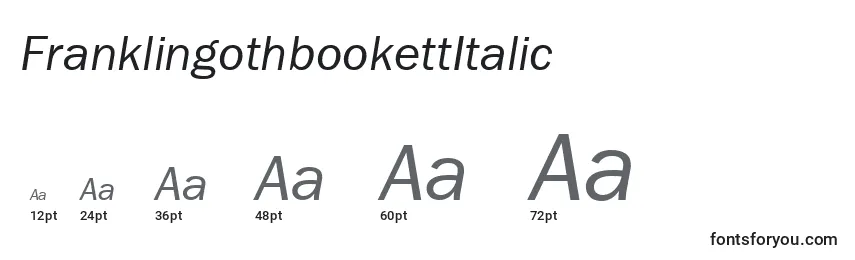 Размеры шрифта FranklingothbookettItalic