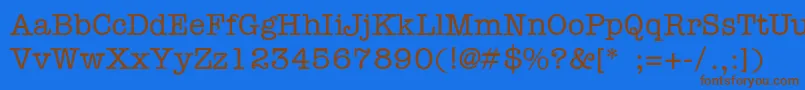 Czcionka AmericantypewriterLight – brązowe czcionki na niebieskim tle