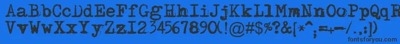 Maszynaplus Font – Black Fonts on Blue Background