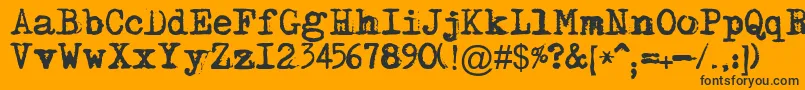 Maszynaplus Font – Black Fonts on Orange Background