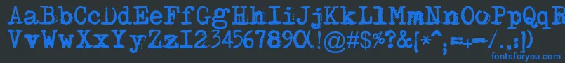 Maszynaplus Font – Blue Fonts on Black Background