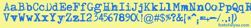 Maszynaplus Font – Blue Fonts on Yellow Background