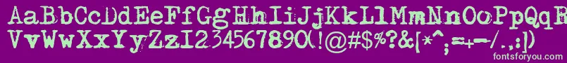 Maszynaplus-fontti – vihreät fontit violetilla taustalla