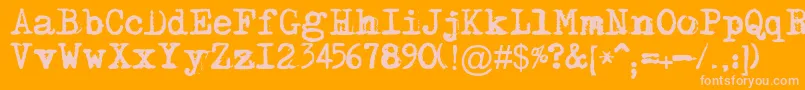 Maszynaplus Font – Pink Fonts on Orange Background