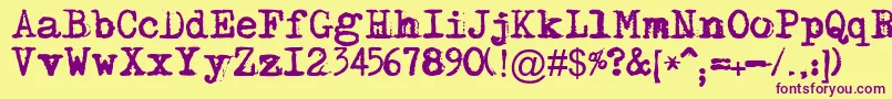 Maszynaplus Font – Purple Fonts on Yellow Background