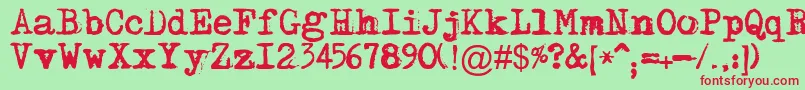 Maszynaplus Font – Red Fonts on Green Background