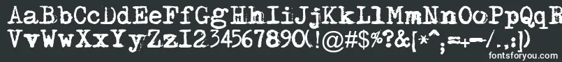 Maszynaplus-fontti – valkoiset fontit