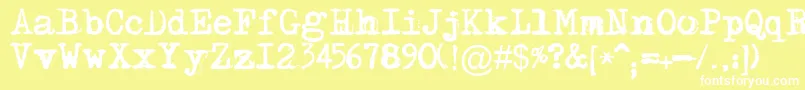 Maszynaplus Font – White Fonts on Yellow Background