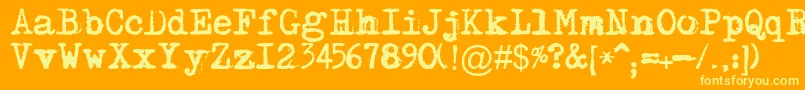 Maszynaplus Font – Yellow Fonts on Orange Background