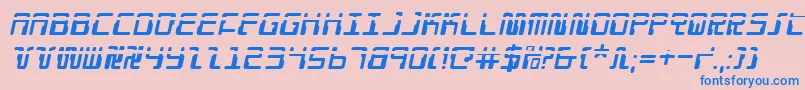 Droidloverlaseri Font – Blue Fonts on Pink Background