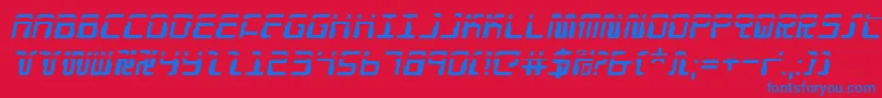 Droidloverlaseri Font – Blue Fonts on Red Background