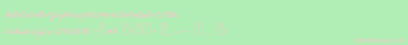 SundayMornings-fontti – vaaleanpunaiset fontit vihreällä taustalla