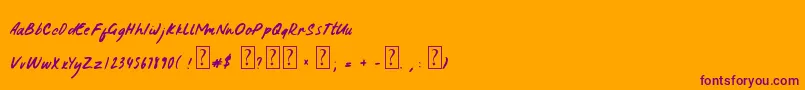 Шрифт SundayMornings – фиолетовые шрифты на оранжевом фоне