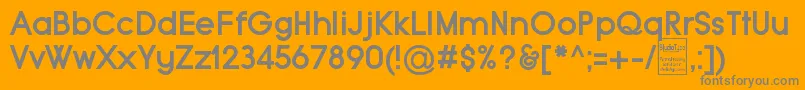 Fonte TypoGroteskBoldDemo – fontes cinzas em um fundo laranja