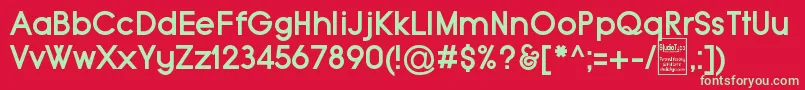 TypoGroteskBoldDemo-Schriftart – Grüne Schriften auf rotem Hintergrund