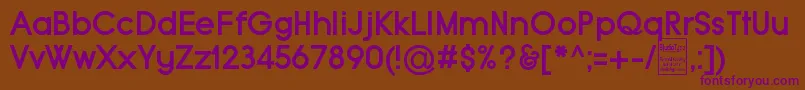 Czcionka TypoGroteskBoldDemo – fioletowe czcionki na brązowym tle