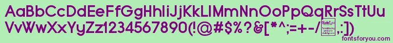 フォントTypoGroteskBoldDemo – 緑の背景に紫のフォント