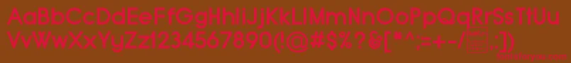 フォントTypoGroteskBoldDemo – 赤い文字が茶色の背景にあります。