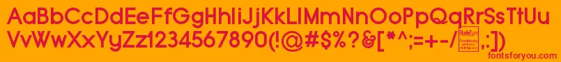 TypoGroteskBoldDemo-Schriftart – Rote Schriften auf orangefarbenem Hintergrund